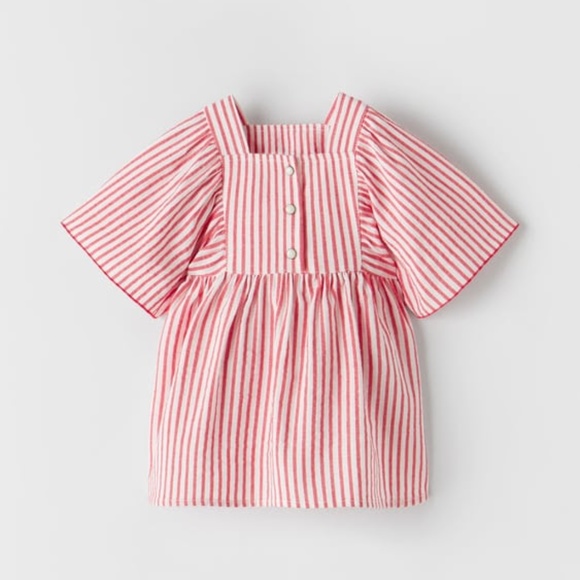 Zara Other - Zara Kids Red Striped Shirt Dress size 12-18 months NWT